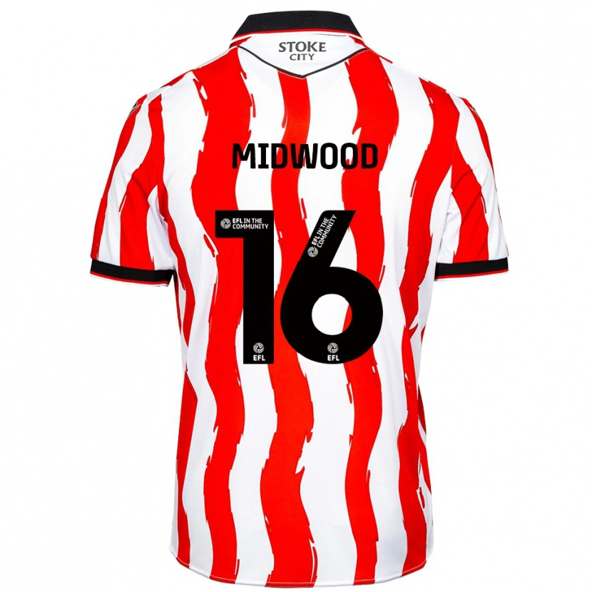 Danxen Niño Camiseta Tom Midwood #16 Blanco Rojo 1ª Equipación 2025/26 La Camisa