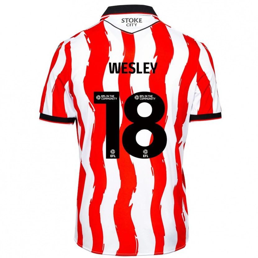 Danxen Niño Camiseta Wesley Moraes #18 Blanco Rojo 1ª Equipación 2025/26 La Camisa