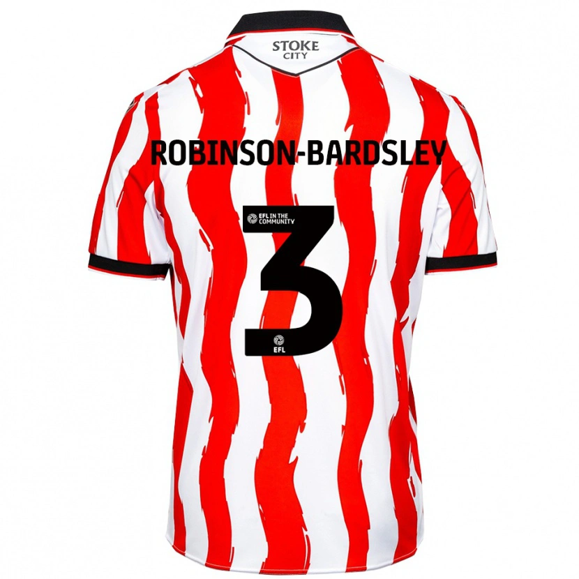 Danxen Niño Camiseta Rocco Robinson-Bardsley #3 Blanco Rojo 1ª Equipación 2025/26 La Camisa
