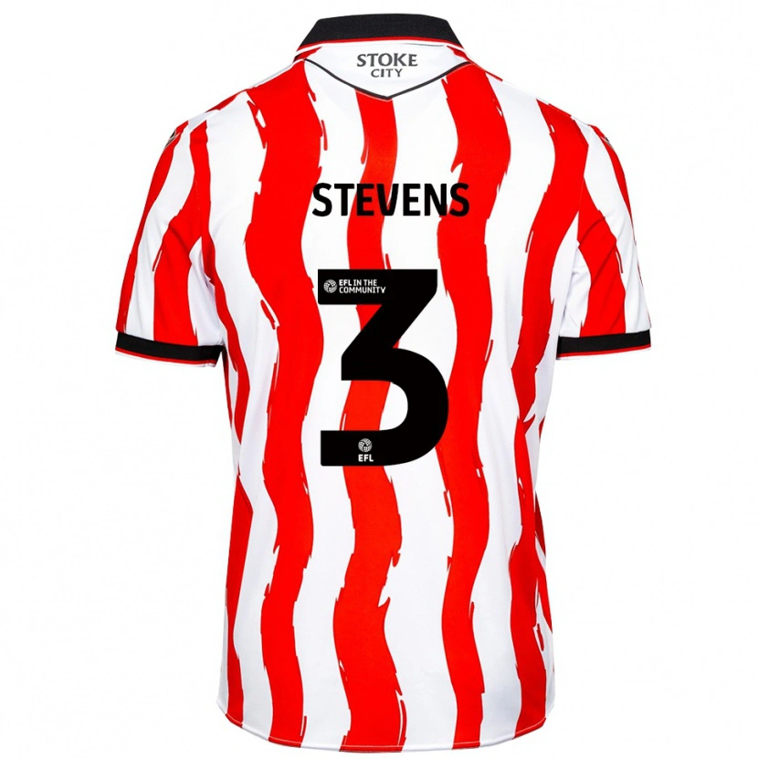 Danxen Niño Camiseta Enda Stevens #3 Blanco Rojo 1ª Equipación 2025/26 La Camisa