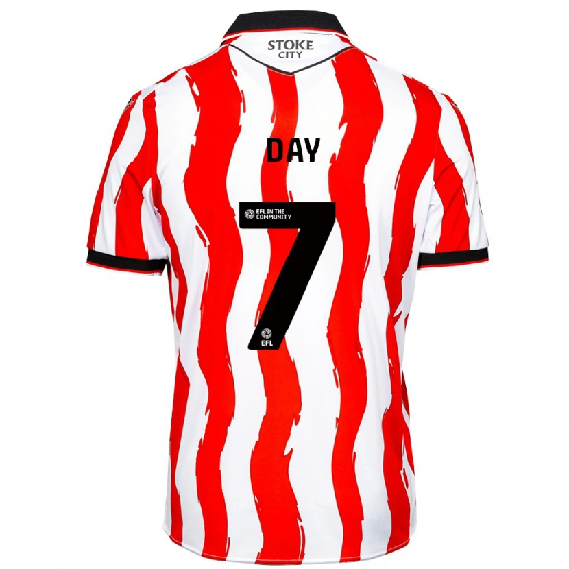 Danxen Niño Camiseta Connor Day #7 Blanco Rojo 1ª Equipación 2025/26 La Camisa