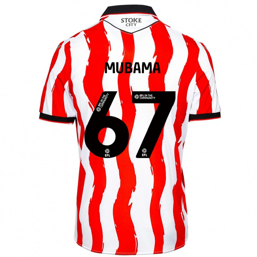Danxen Niño Camiseta Divin Mubama #67 Blanco Rojo 1ª Equipación 2025/26 La Camisa