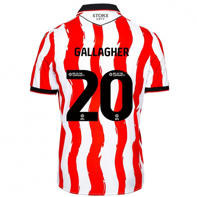 Danxen Niño Camiseta Sam Gallagher #20 Blanco Rojo 1ª Equipación 2025/26 La Camisa