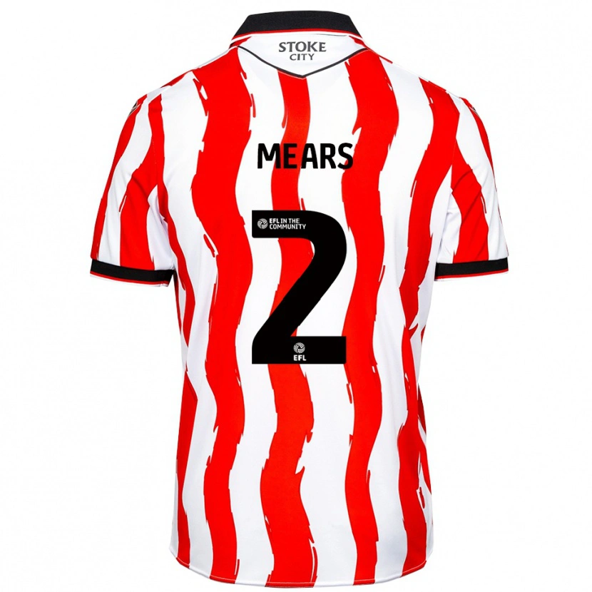 Danxen Niño Camiseta Jaden Mears #2 Blanco Rojo 1ª Equipación 2025/26 La Camisa