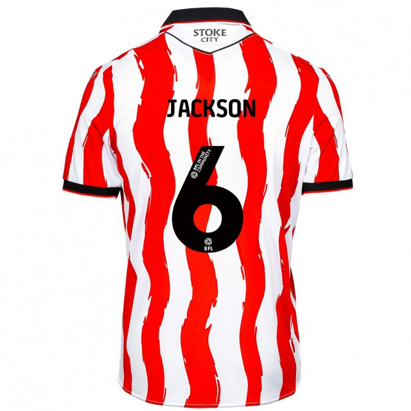 Danxen Niño Camiseta Jackson Kelly #6 Blanco Rojo 1ª Equipación 2025/26 La Camisa