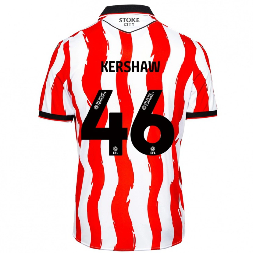 Danxen Niño Camiseta Ben Kershaw #46 Blanco Rojo 1ª Equipación 2025/26 La Camisa