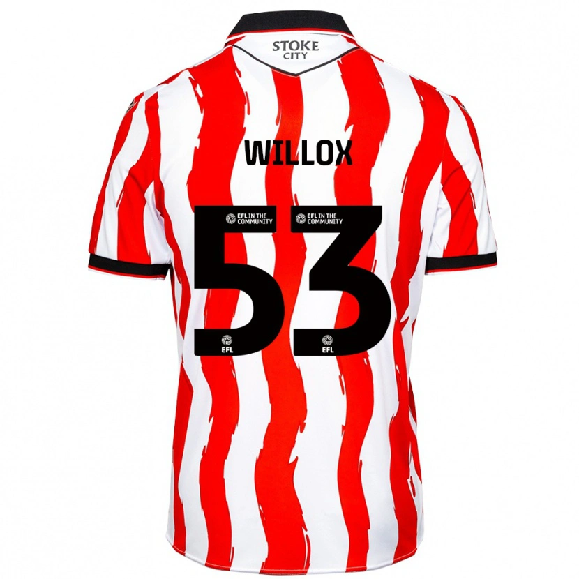 Danxen Niño Camiseta Kieron Willox #53 Blanco Rojo 1ª Equipación 2025/26 La Camisa