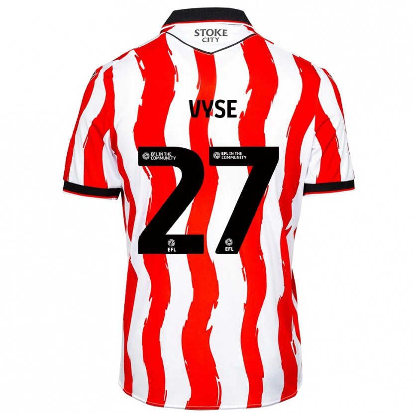 Danxen Niño Camiseta Ryah Vyse #27 Blanco Rojo 1ª Equipación 2025/26 La Camisa
