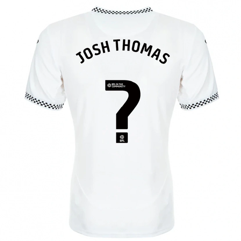 Danxen Niño Camiseta Josh Thomas #0 Blanco Naranja 1ª Equipación 2025/26 La Camisa