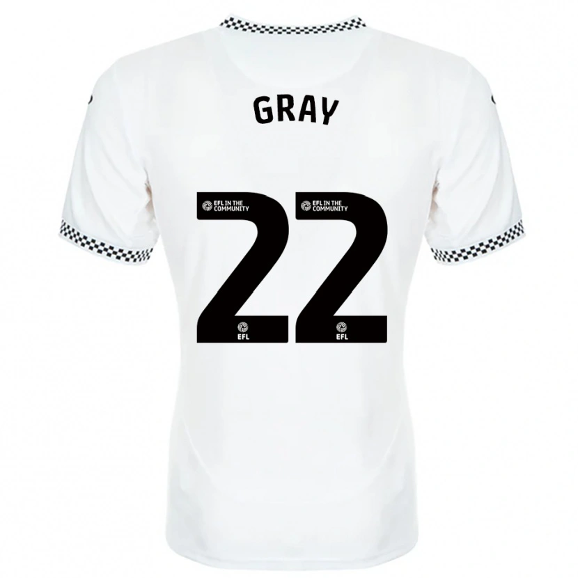 Danxen Niño Camiseta Harvey Gray #22 Blanco Naranja 1ª Equipación 2025/26 La Camisa