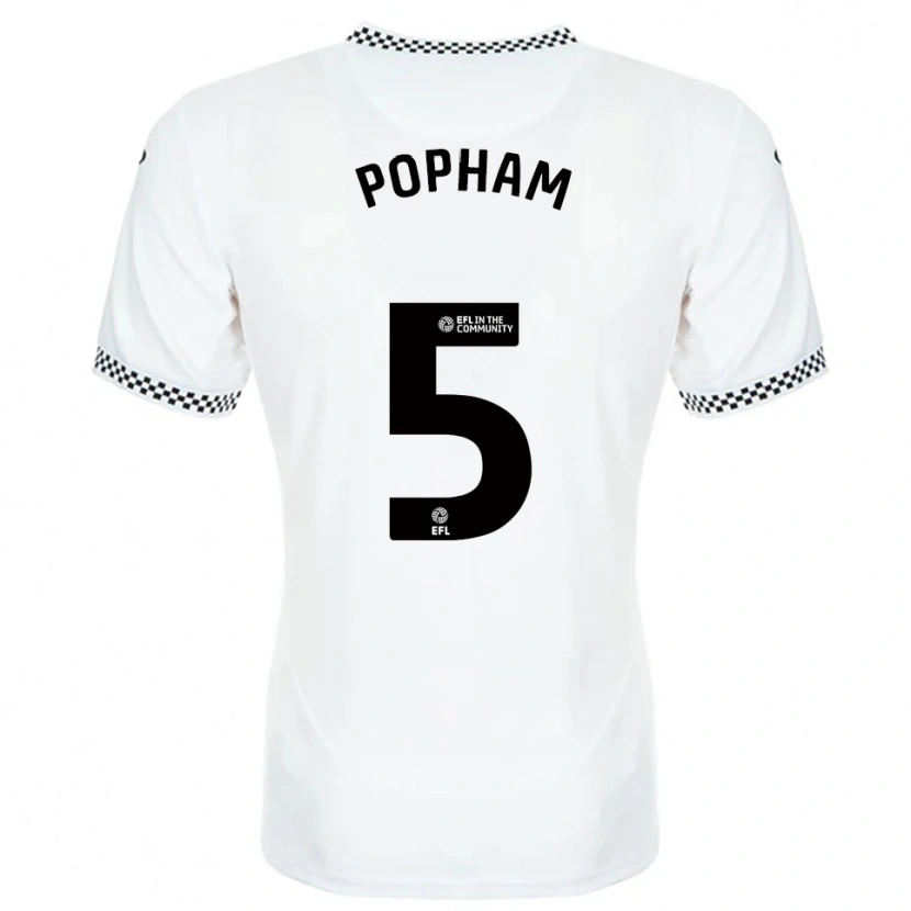 Danxen Niño Camiseta Brogan Popham #5 Blanco Naranja 1ª Equipación 2025/26 La Camisa