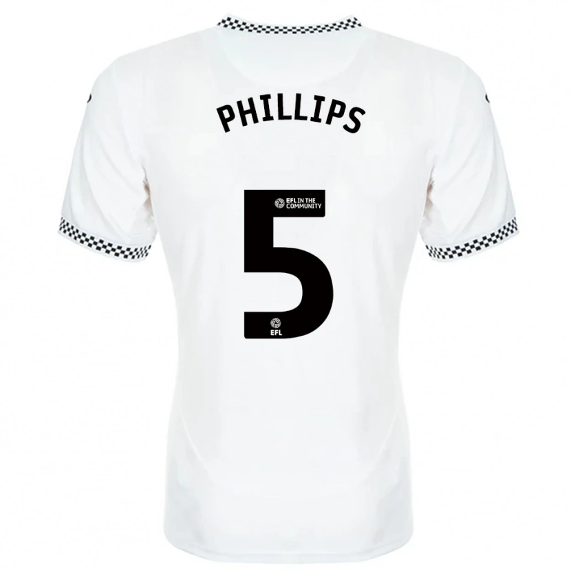Danxen Niño Camiseta Ben Phillips #5 Blanco Naranja 1ª Equipación 2025/26 La Camisa