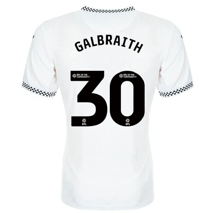 Danxen Niño Camiseta Ethan Galbraith #30 Blanco Naranja 1ª Equipación 2025/26 La Camisa