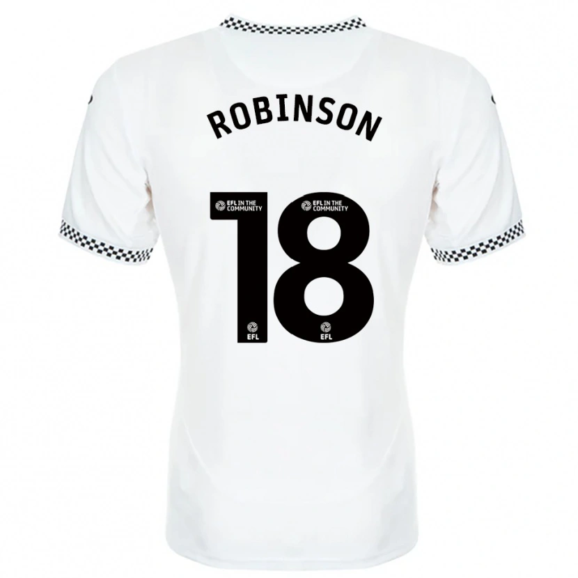 Danxen Niño Camiseta Milo Robinson #18 Blanco Naranja 1ª Equipación 2025/26 La Camisa