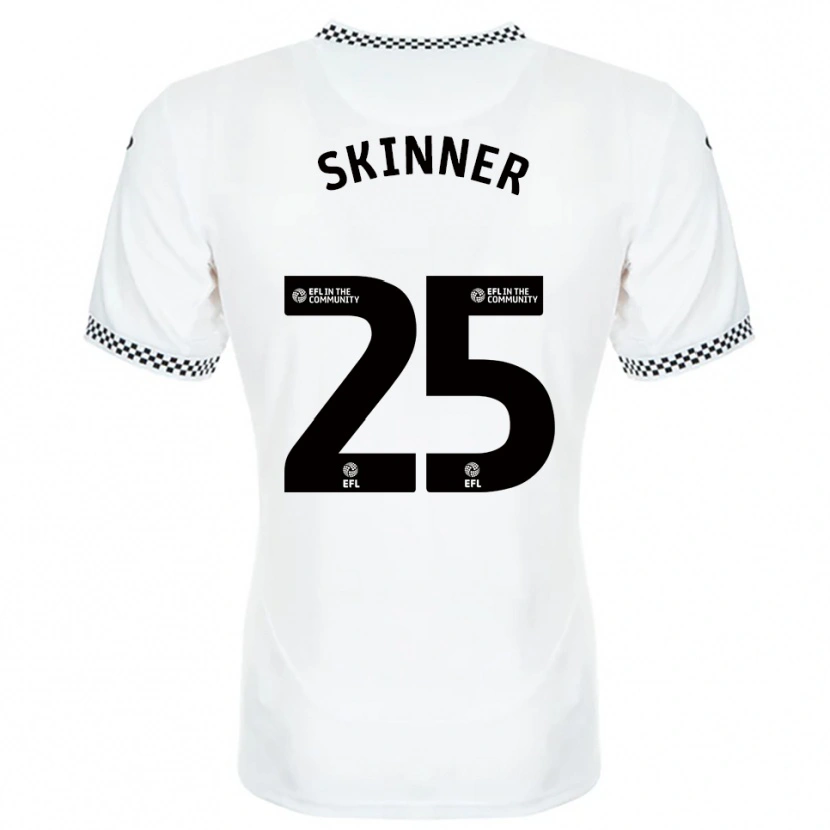 Danxen Niño Camiseta Claire Skinner #25 Blanco Naranja 1ª Equipación 2025/26 La Camisa