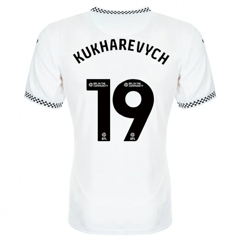 Danxen Niño Camiseta Mykola Kukharevych #19 Blanco Naranja 1ª Equipación 2025/26 La Camisa