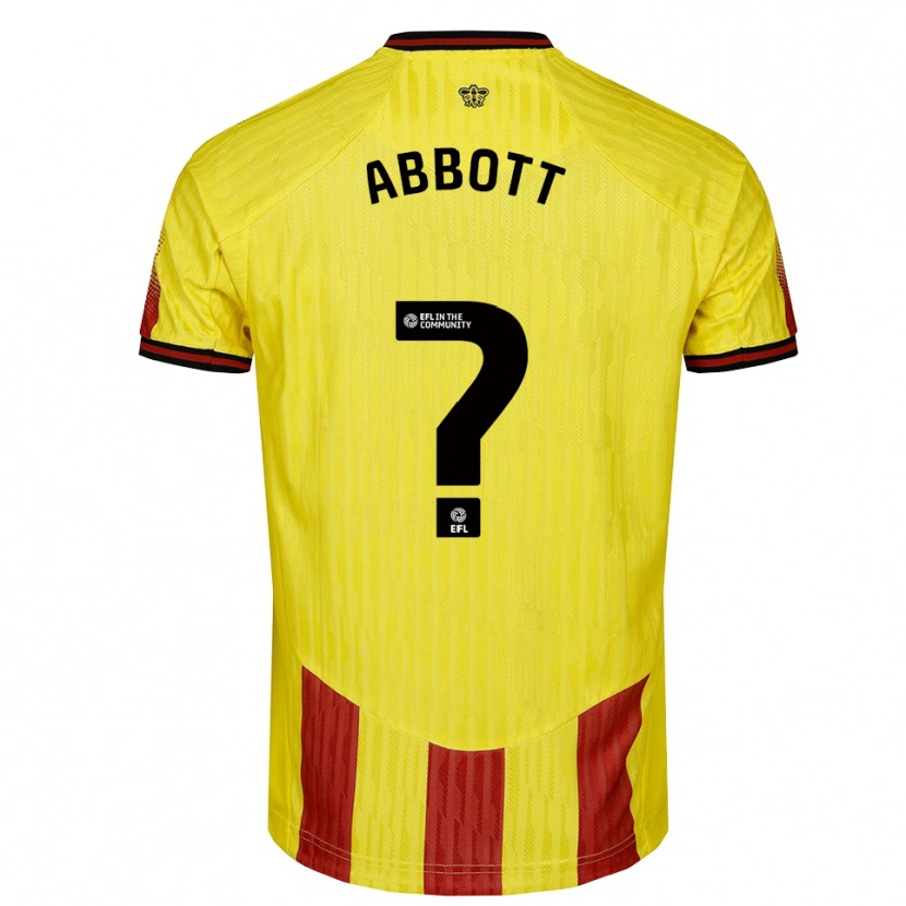 Danxen Niño Camiseta George Abbott #0 Amarillo Rojo 1ª Equipación 2025/26 La Camisa