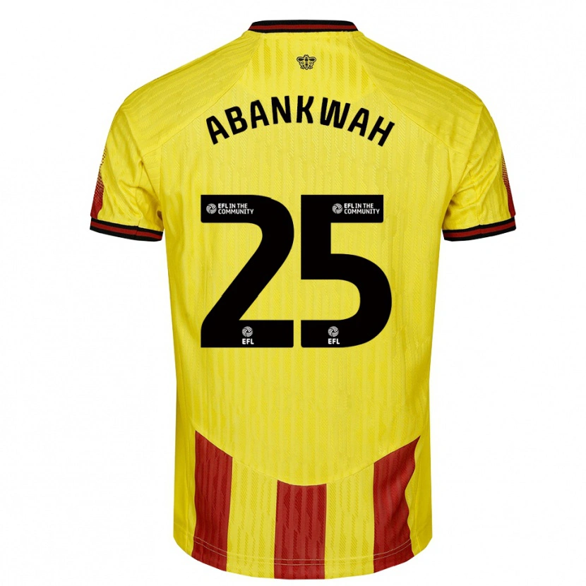 Danxen Niño Camiseta James Abankwah #25 Amarillo Rojo 1ª Equipación 2025/26 La Camisa