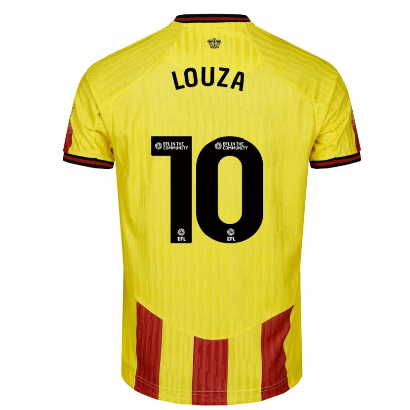 Danxen Niño Camiseta Imrân Louza #10 Amarillo Rojo 1ª Equipación 2025/26 La Camisa