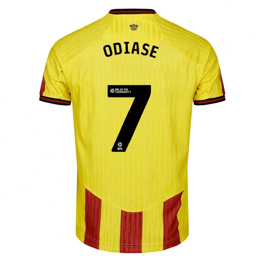 Danxen Niño Camiseta Kash Odiase #7 Amarillo Rojo 1ª Equipación 2025/26 La Camisa