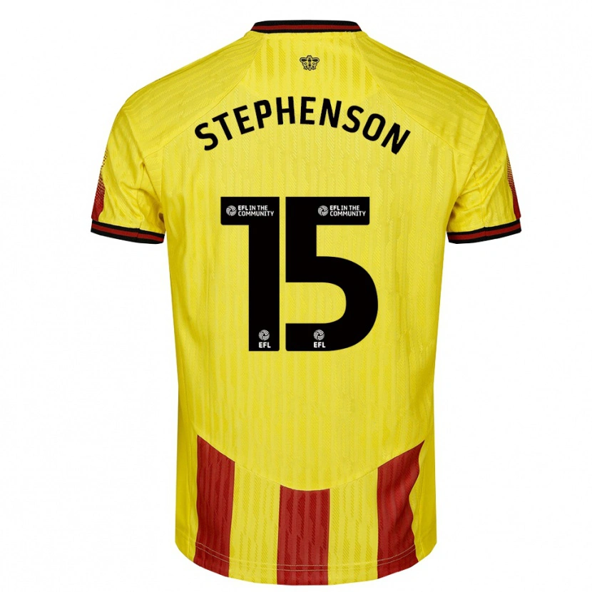 Danxen Niño Camiseta Ollie Stephenson #15 Amarillo Rojo 1ª Equipación 2025/26 La Camisa