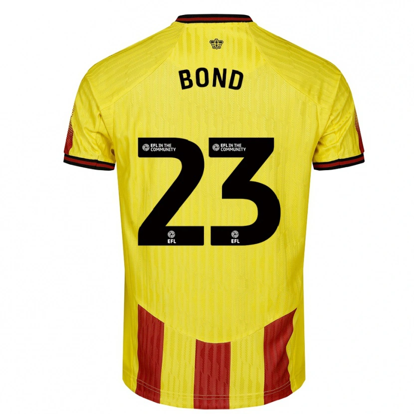 Danxen Niño Camiseta Jonathan Bond #23 Amarillo Rojo 1ª Equipación 2025/26 La Camisa