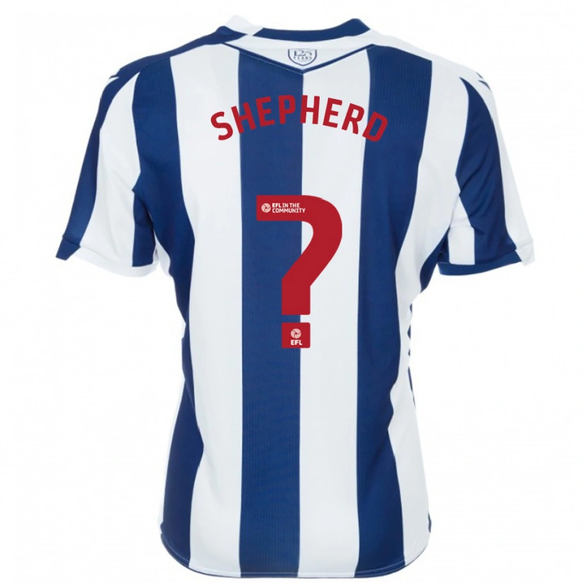 Danxen Niño Camiseta Jacob Shepherd #0 Azul Marino Blanco 1ª Equipación 2025/26 La Camisa