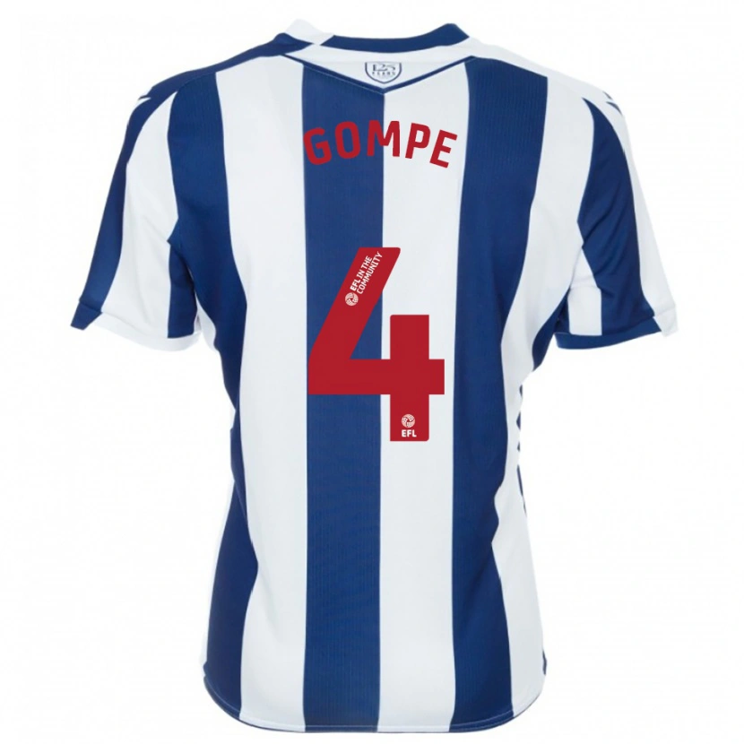 Danxen Niño Camiseta Shane Gompe #4 Azul Marino Blanco 1ª Equipación 2025/26 La Camisa