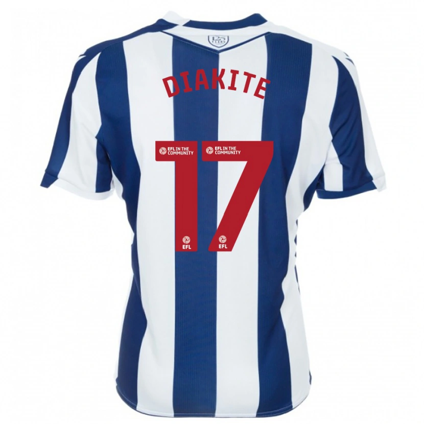 Danxen Niño Camiseta Ousmane Diakité #17 Azul Marino Blanco 1ª Equipación 2025/26 La Camisa