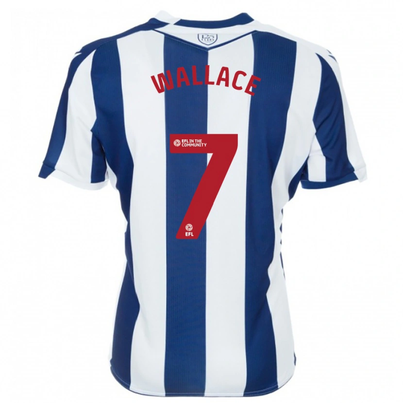 Danxen Niño Camiseta Jed Wallace #7 Azul Marino Blanco 1ª Equipación 2025/26 La Camisa