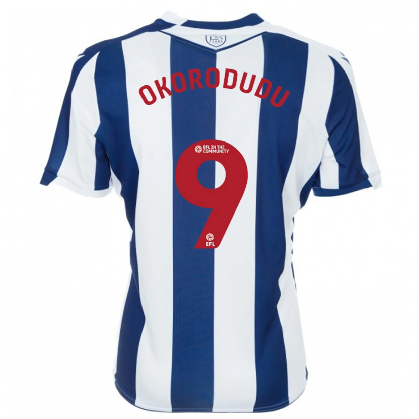 Danxen Niño Camiseta Adam Okorodudu #9 Azul Marino Blanco 1ª Equipación 2025/26 La Camisa