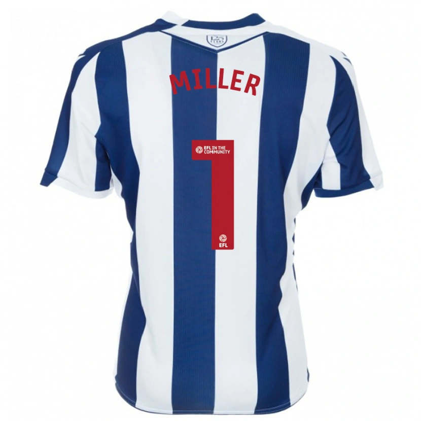Danxen Niño Camiseta Anna Miller #1 Azul Marino Blanco 1ª Equipación 2025/26 La Camisa