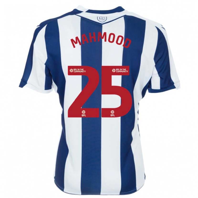 Danxen Niño Camiseta Mahmood #25 Azul Marino Blanco 1ª Equipación 2025/26 La Camisa