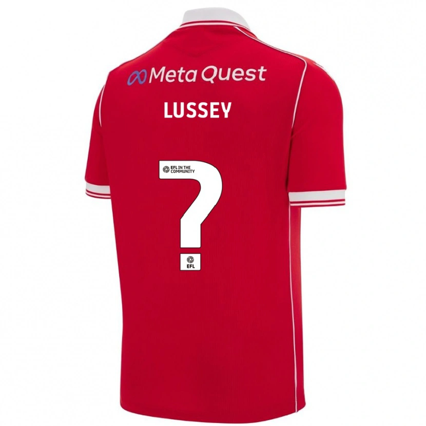 Danxen Niño Camiseta Alfie Lussey #0 Rojo Blanco 1ª Equipación 2025/26 La Camisa