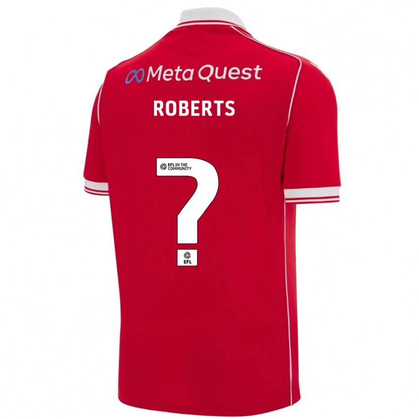 Danxen Niño Camiseta Hari Roberts #0 Rojo Blanco 1ª Equipación 2025/26 La Camisa