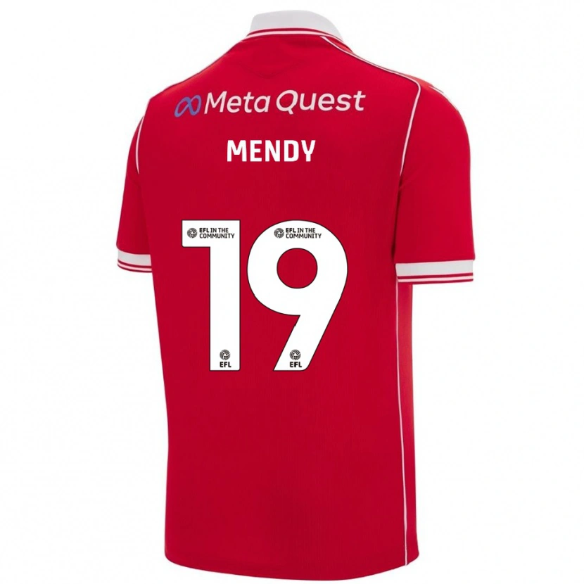 Danxen Niño Camiseta Jacob Mendy #19 Rojo Blanco 1ª Equipación 2025/26 La Camisa