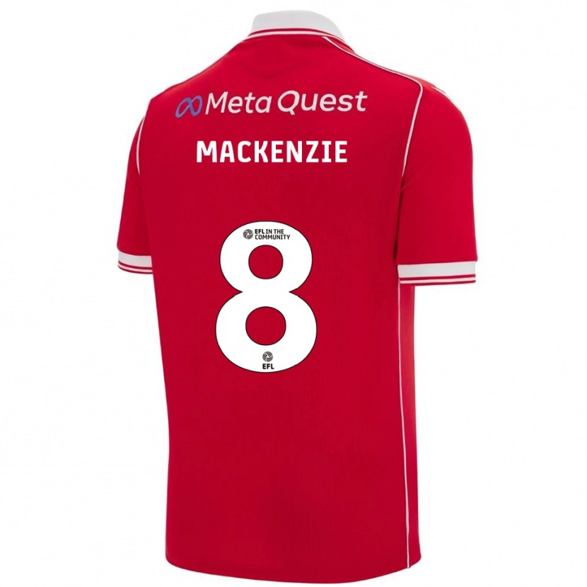 Danxen Niño Camiseta Libby Mackenzie #8 Rojo Blanco 1ª Equipación 2025/26 La Camisa