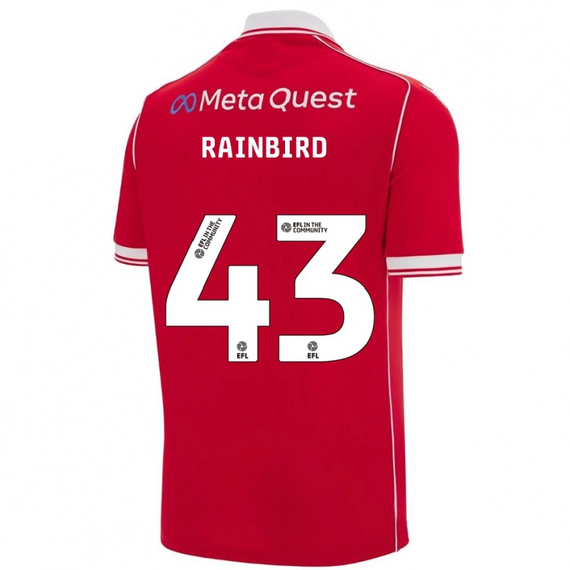 Danxen Niño Camiseta James Rainbird #43 Rojo Blanco 1ª Equipación 2025/26 La Camisa
