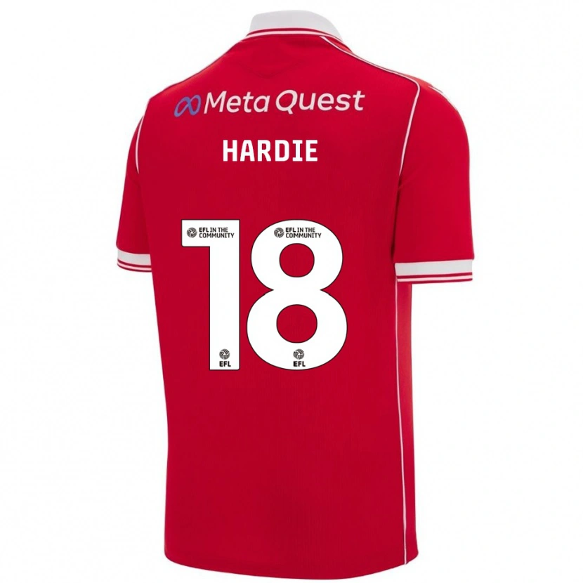 Danxen Niño Camiseta Ryan Hardie #18 Rojo Blanco 1ª Equipación 2025/26 La Camisa