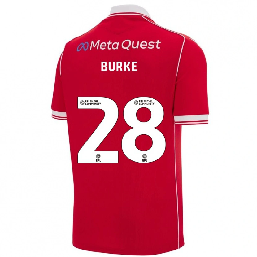 Danxen Niño Camiseta Leah Burke #28 Rojo Blanco 1ª Equipación 2025/26 La Camisa