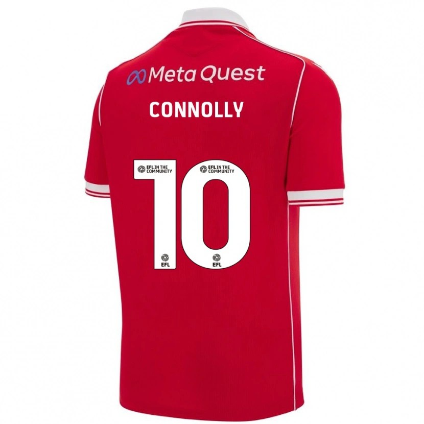 Danxen Niño Camiseta Anthony Connolly #10 Rojo Blanco 1ª Equipación 2025/26 La Camisa