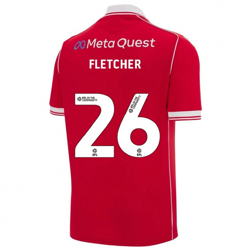 Danxen Niño Camiseta Steven Fletcher #26 Rojo Blanco 1ª Equipación 2025/26 La Camisa
