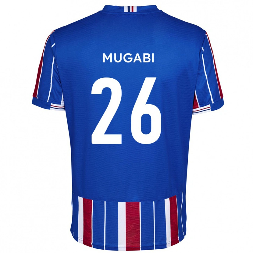 Danxen Niño Camiseta Bevis Mugabi #26 Azul Rojo Blanco 1ª Equipación 2025/26 La Camisa