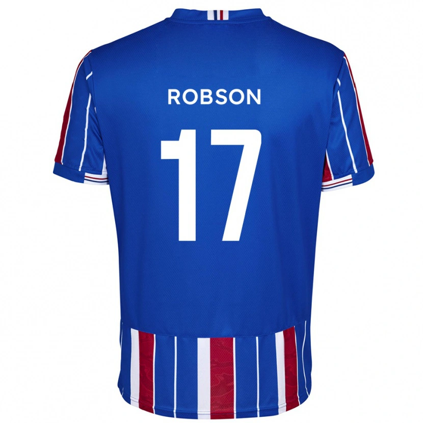 Danxen Niño Camiseta Ethan Robson #17 Azul Rojo Blanco 1ª Equipación 2025/26 La Camisa