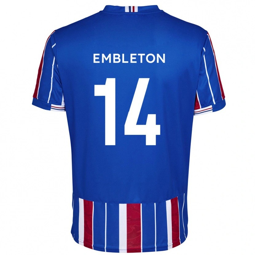 Danxen Niño Camiseta Elliot Embleton #14 Azul Rojo Blanco 1ª Equipación 2025/26 La Camisa