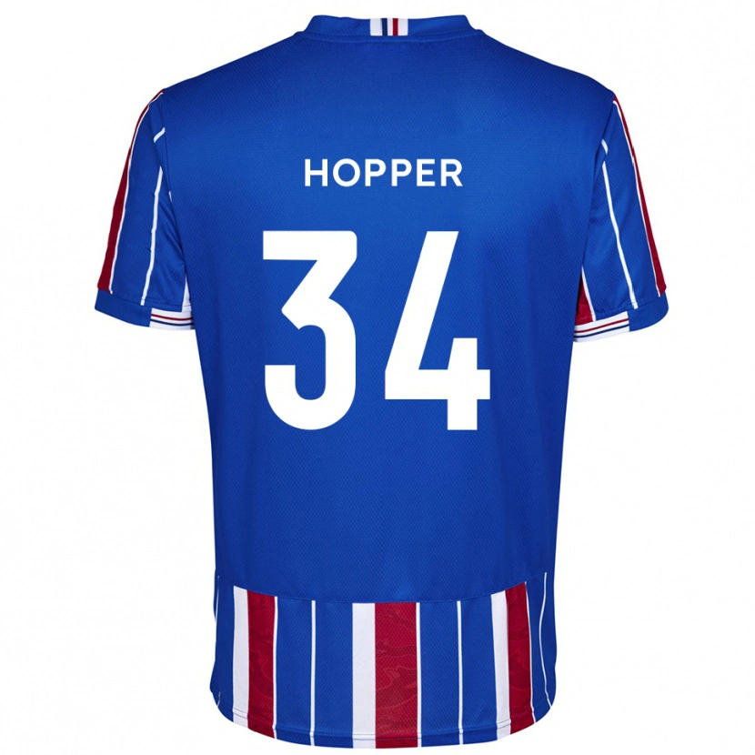 Danxen Niño Camiseta Dan Hopper #34 Azul Rojo Blanco 1ª Equipación 2025/26 La Camisa