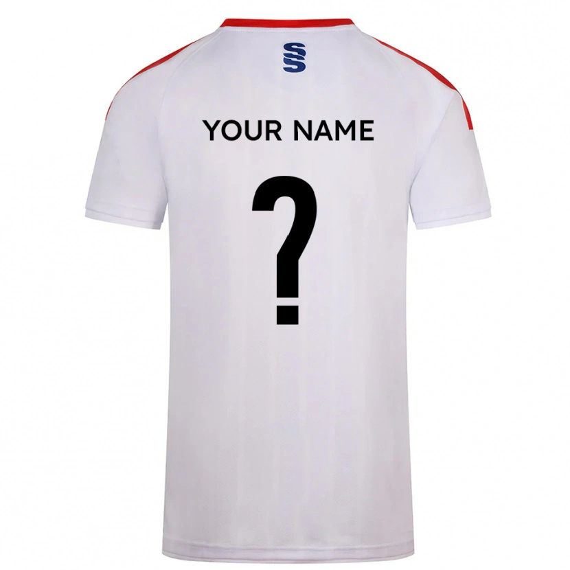 Danxen Niño Camiseta Su Nombre #0 Blanco Azul Marino 1ª Equipación 2025/26 La Camisa