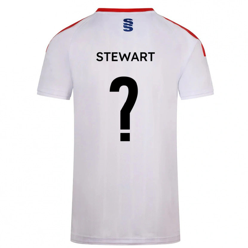 Danxen Niño Camiseta Sam Stewart #0 Blanco Azul Marino 1ª Equipación 2025/26 La Camisa