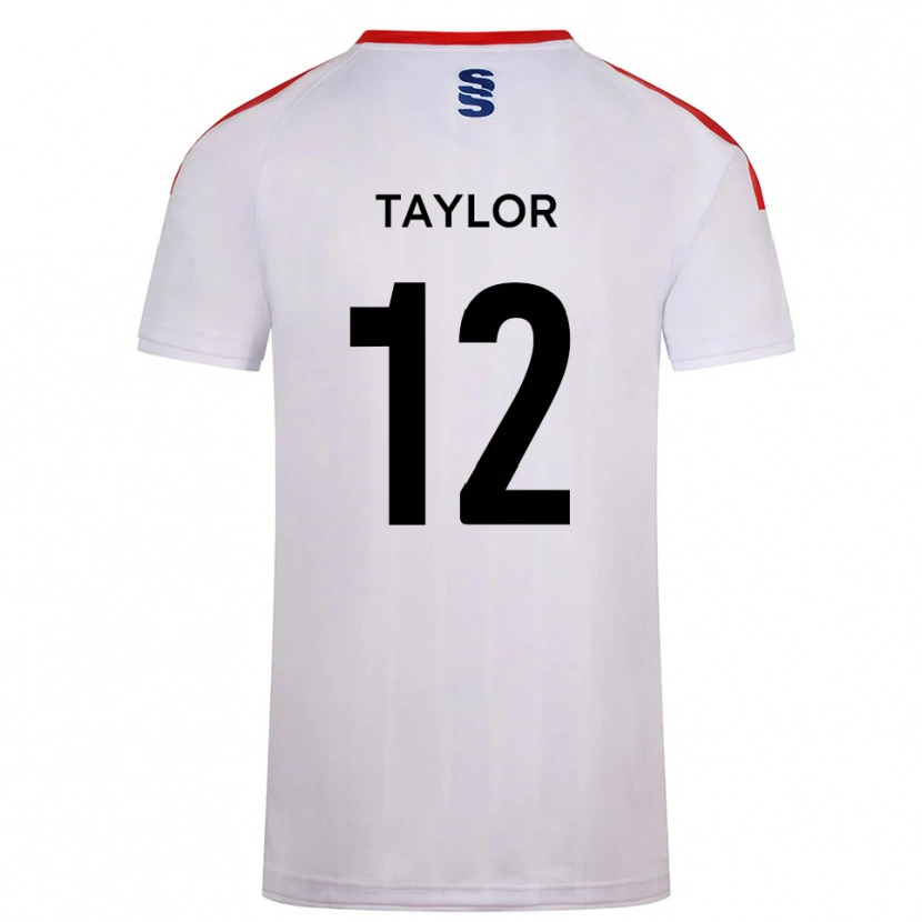 Danxen Niño Camiseta Max Taylor #12 Blanco Azul Marino 1ª Equipación 2025/26 La Camisa