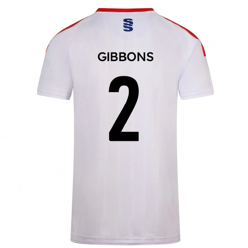 Danxen Niño Camiseta Sam Gibbons #2 Blanco Azul Marino 1ª Equipación 2025/26 La Camisa